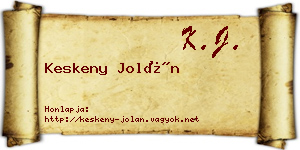 Keskeny Jolán névjegykártya
